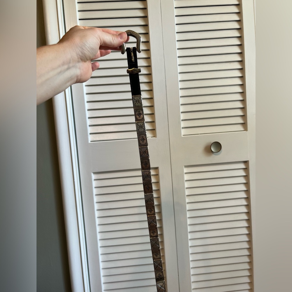 Silver vintage belt with engraved squares - Picture 4 of 4